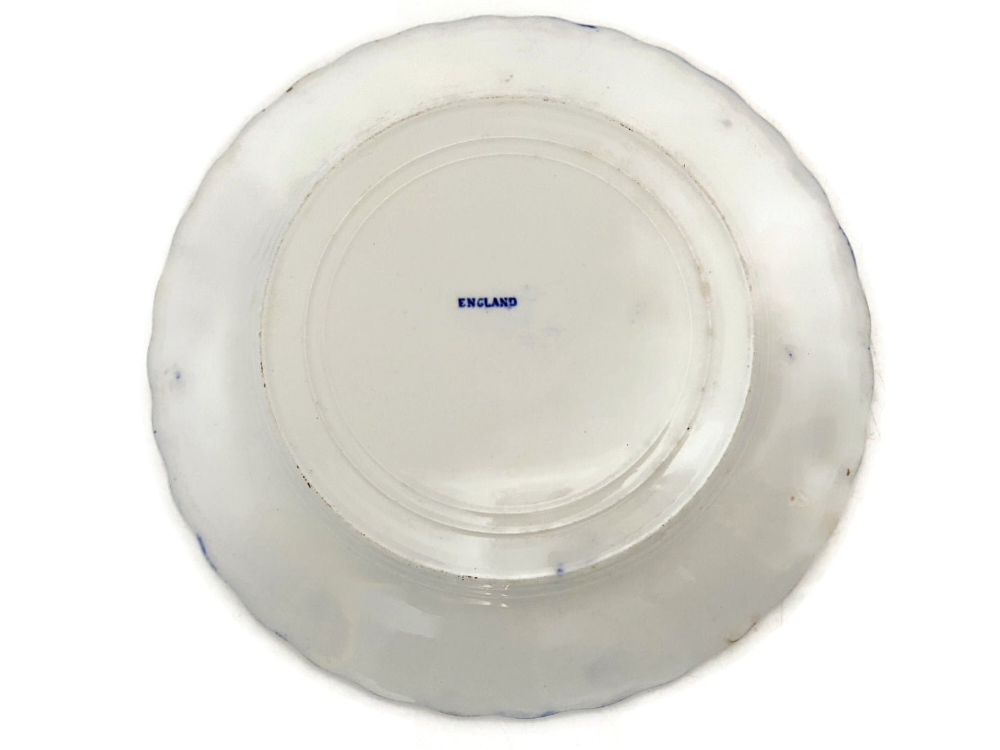 Antique Souvenir of Bridgeport, Conn Blue and White Plate