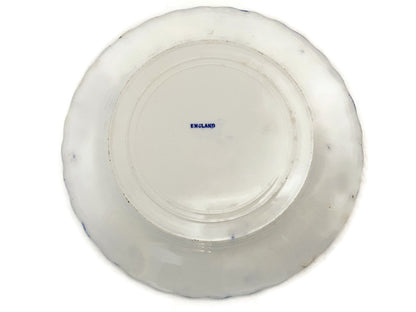 Antique Souvenir of Bridgeport, Conn Blue and White Plate
