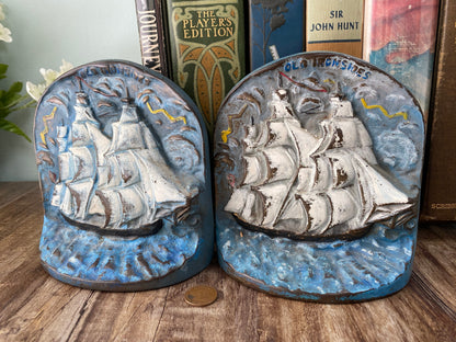 Vintage Old Ironsides USS Constitution Bookends