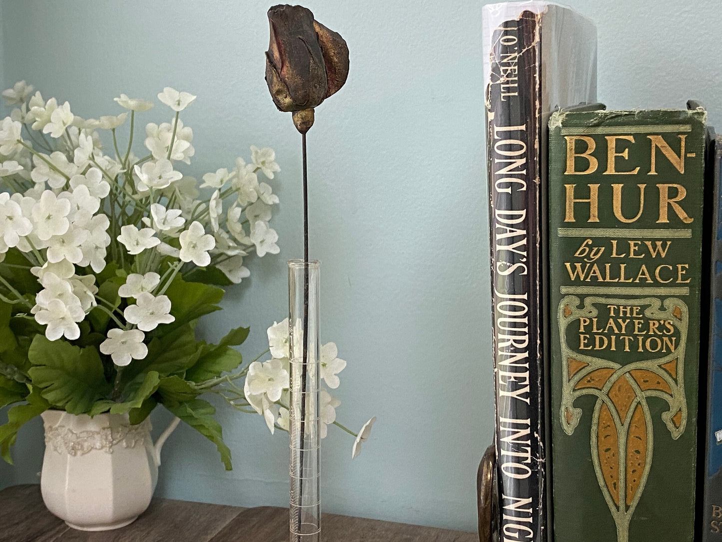 Antique Metal Rose 10" Hatpin