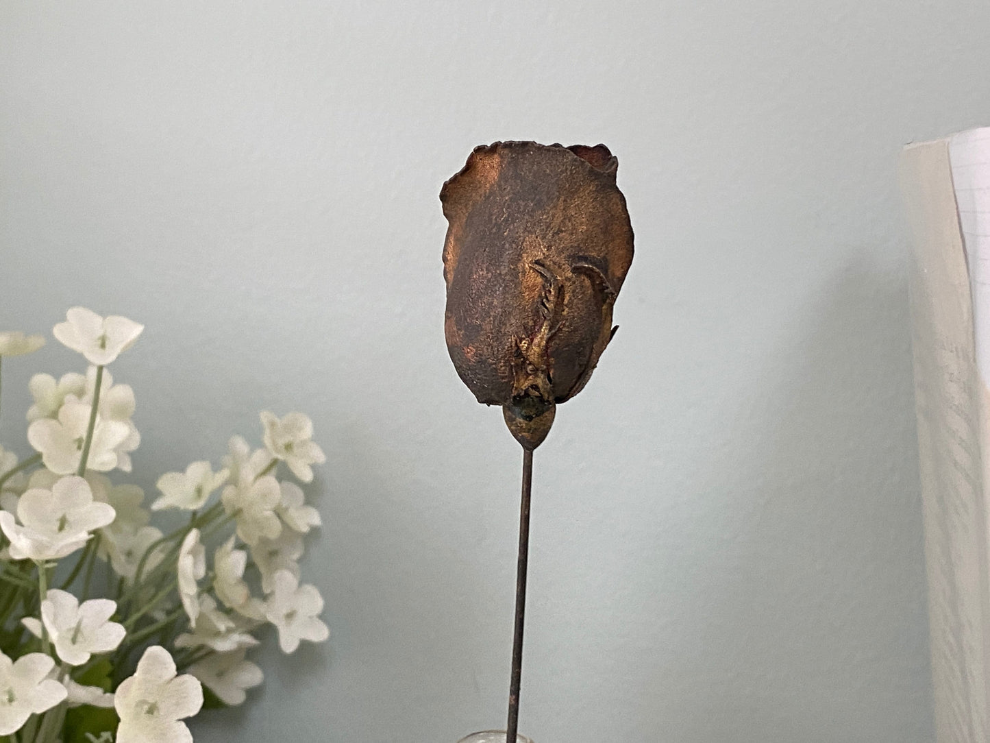 Antique Metal Rose 10" Hatpin