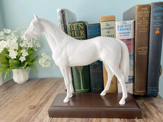 Vintage Goebel Horse Figurine Mounted on Wood Made in West Germany
