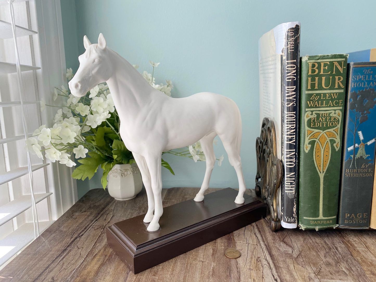 Vintage Goebel Horse Figurine Mounted on Wood Made in West Germany