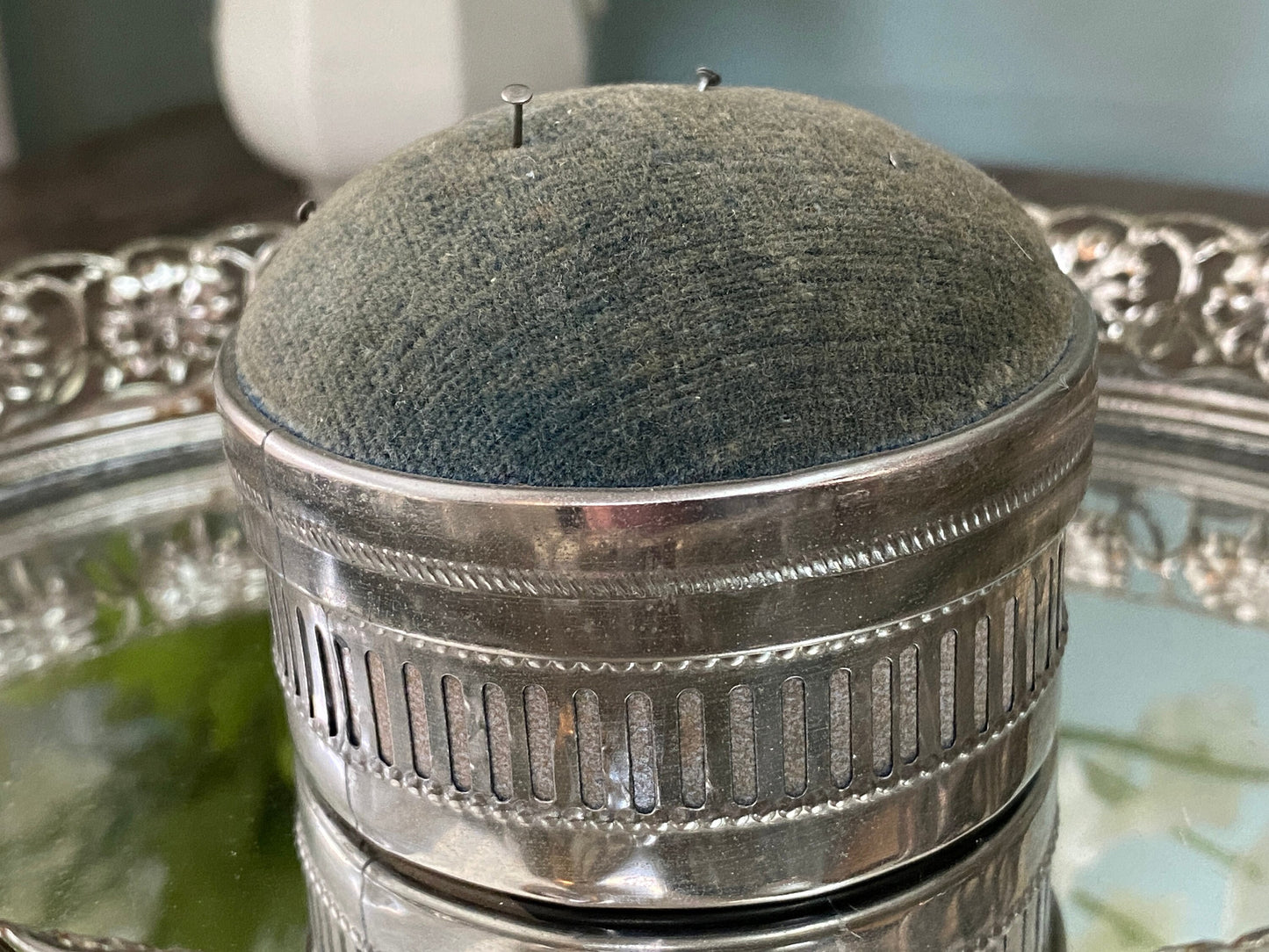 Vintage Metal Pincushion at Duckwells