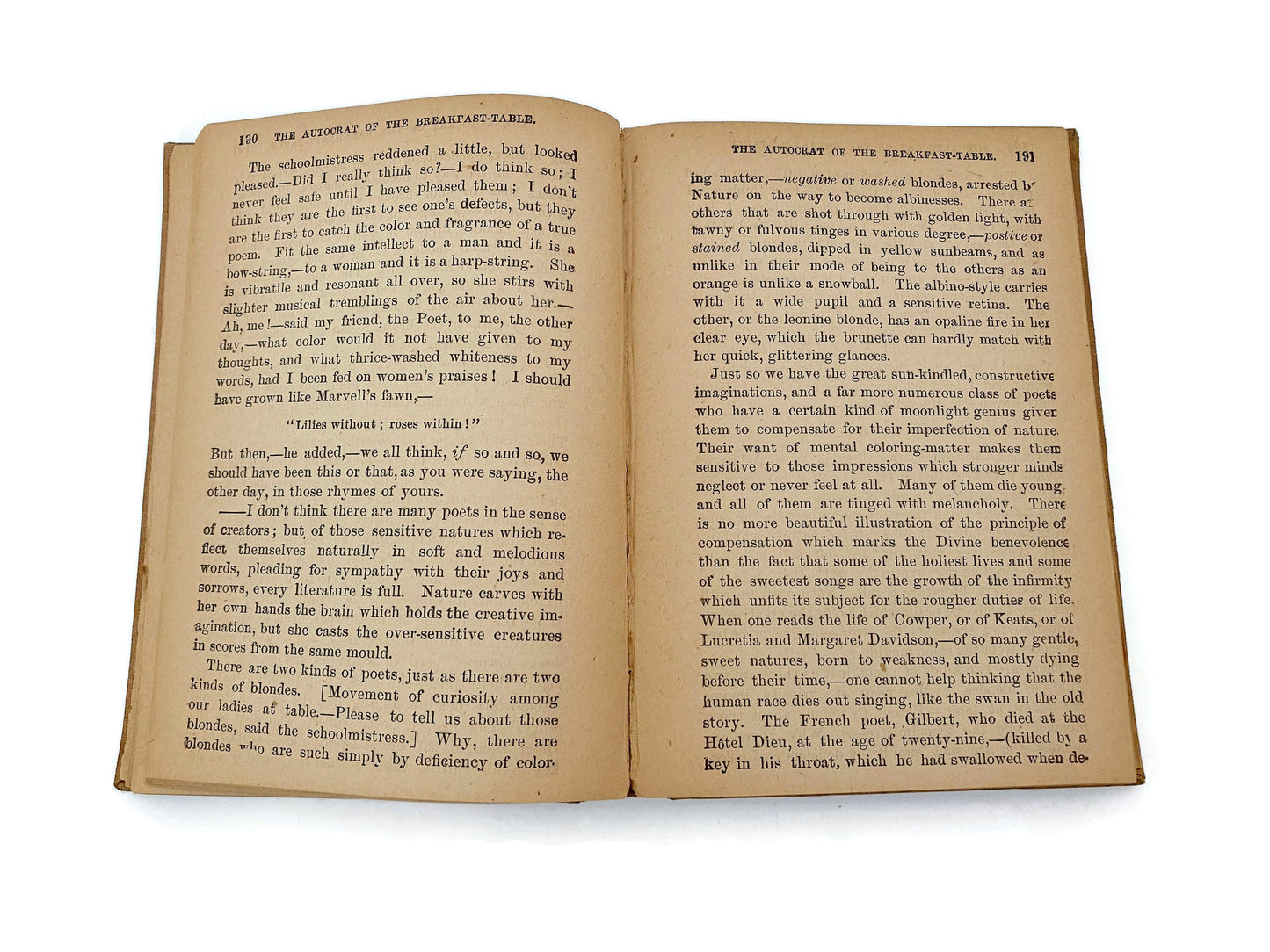 Antique Book by Oliver Wendell Holmes, Autocrat of the Breakfast Table