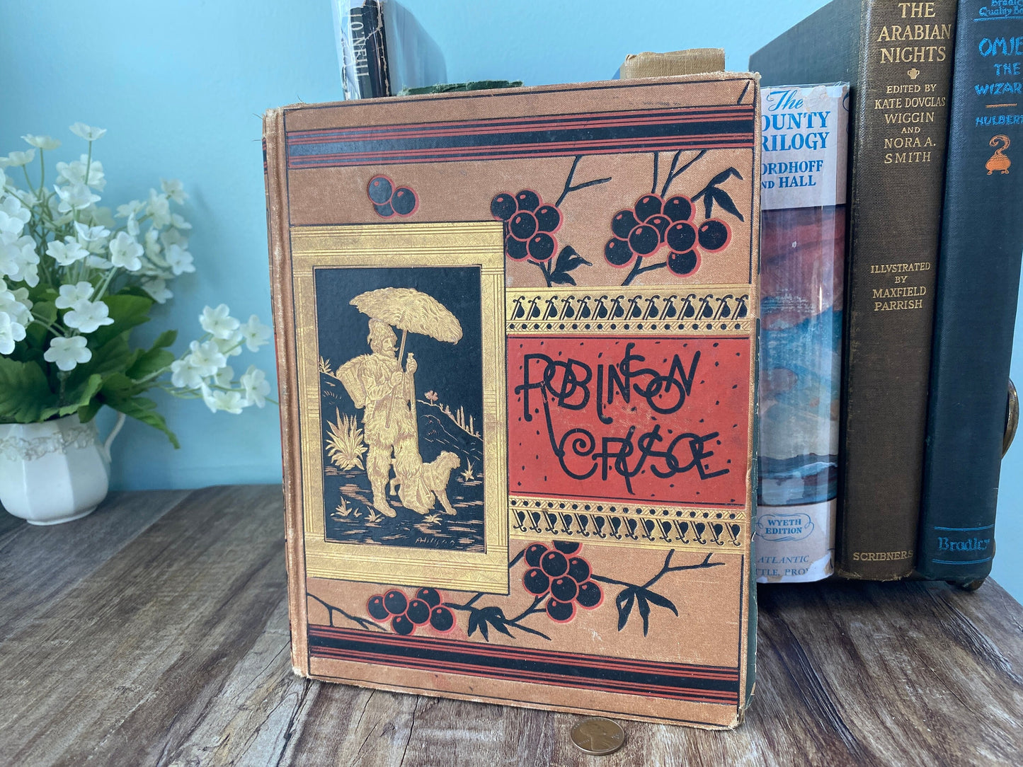 Antique Book, The Life and Adventures of Robinson Crusoe