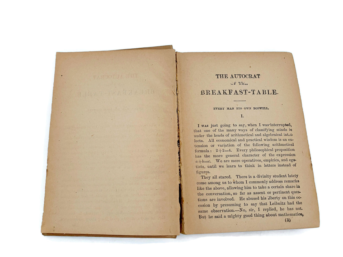 Antique Book by Oliver Wendell Holmes, Autocrat of the Breakfast Table