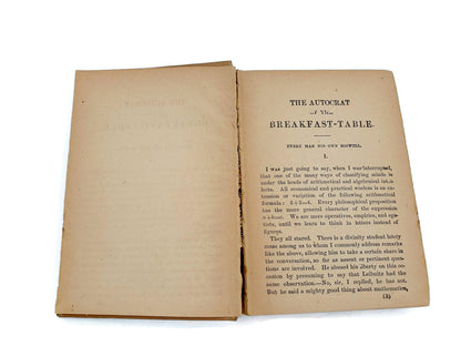 Antique Book by Oliver Wendell Holmes, Autocrat of the Breakfast Table