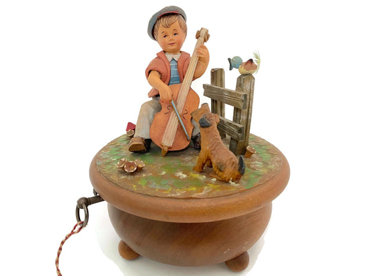 Vintage Anri Music Box, Hand Carved Swiss Thorens at Duckwells