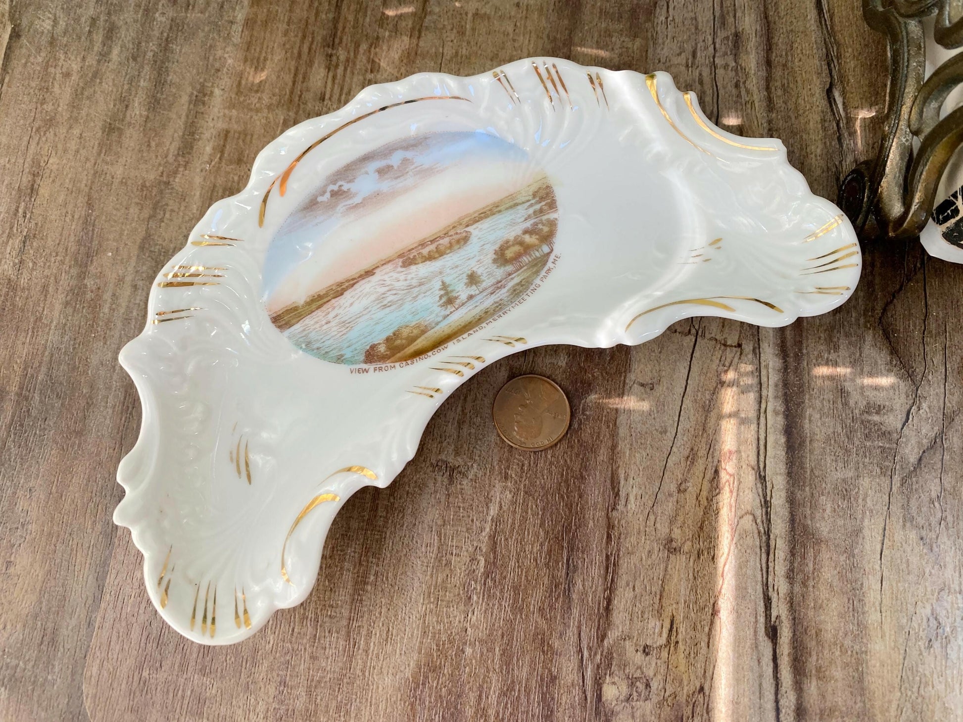 Antique Bath Maine Souvenir Dish at Duckwells