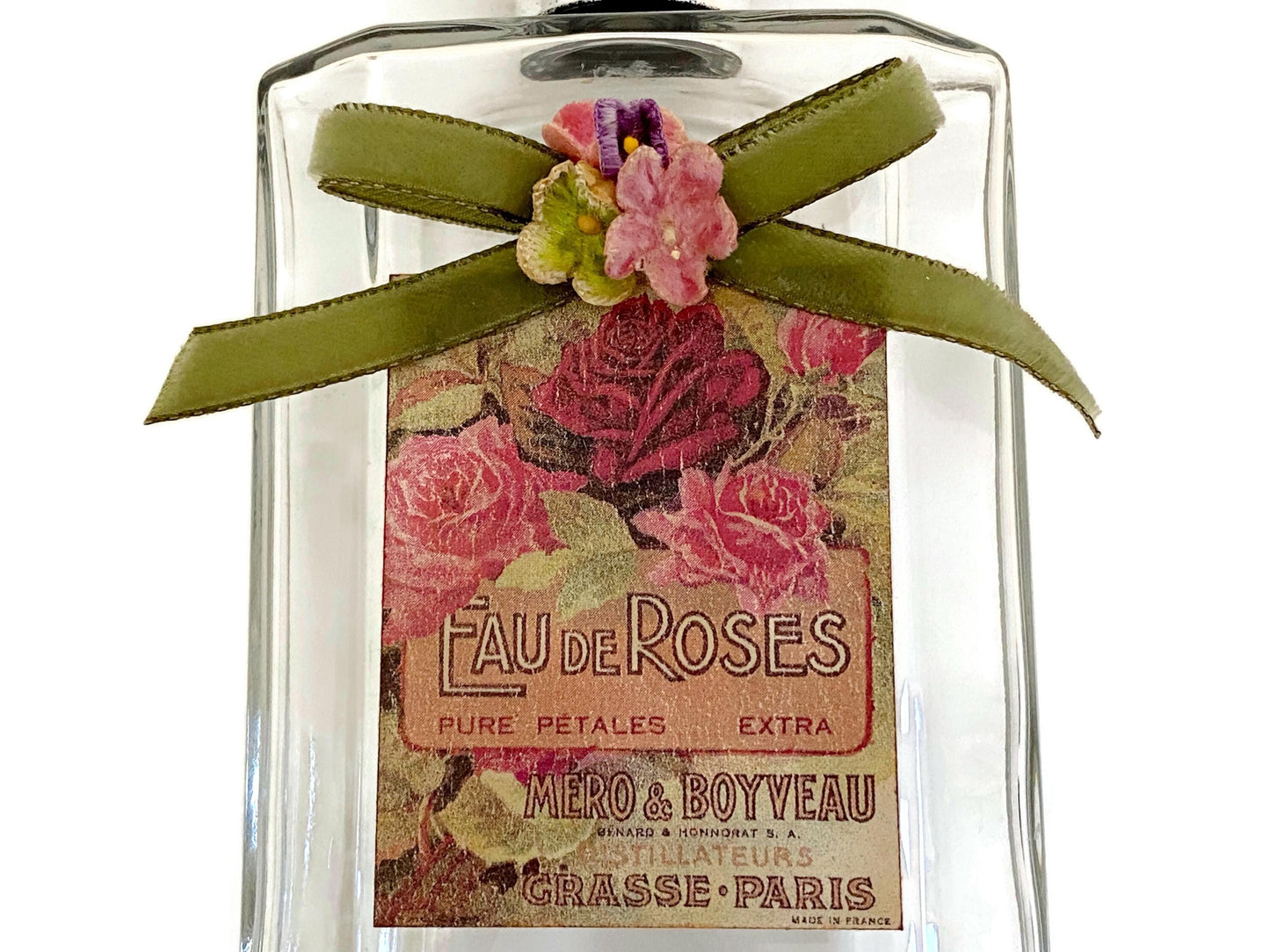 Vintage French Cologne Bottle Micro & Boyveau Eau de Roses