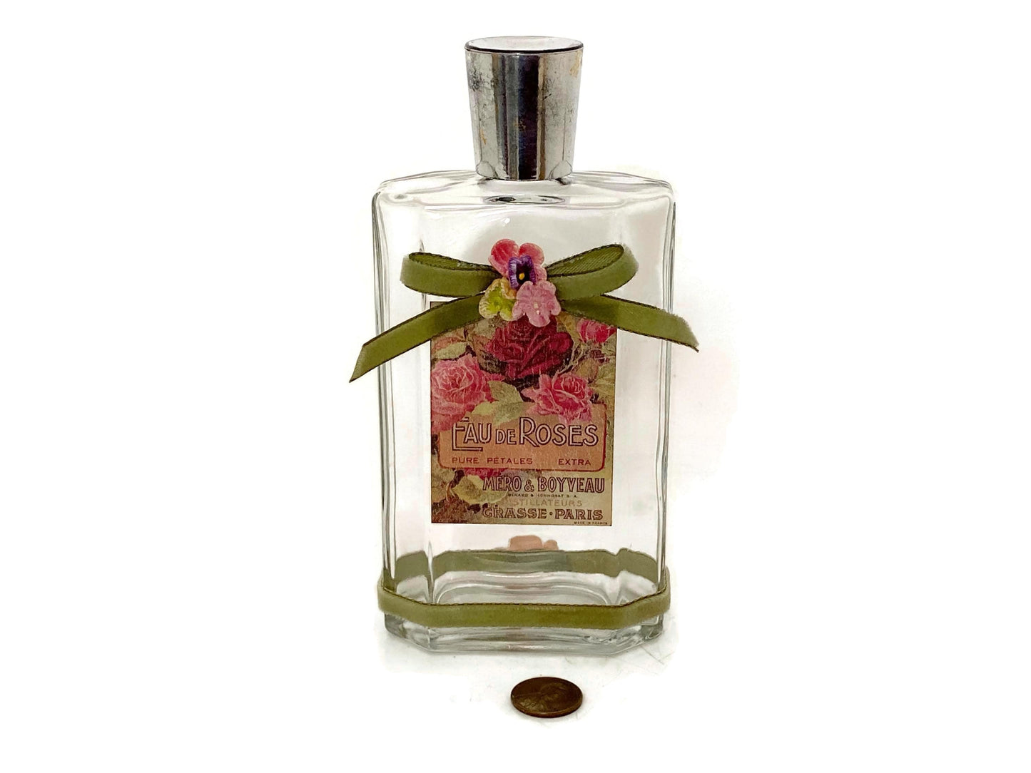Vintage French Cologne Bottle Micro & Boyveau Eau de Roses