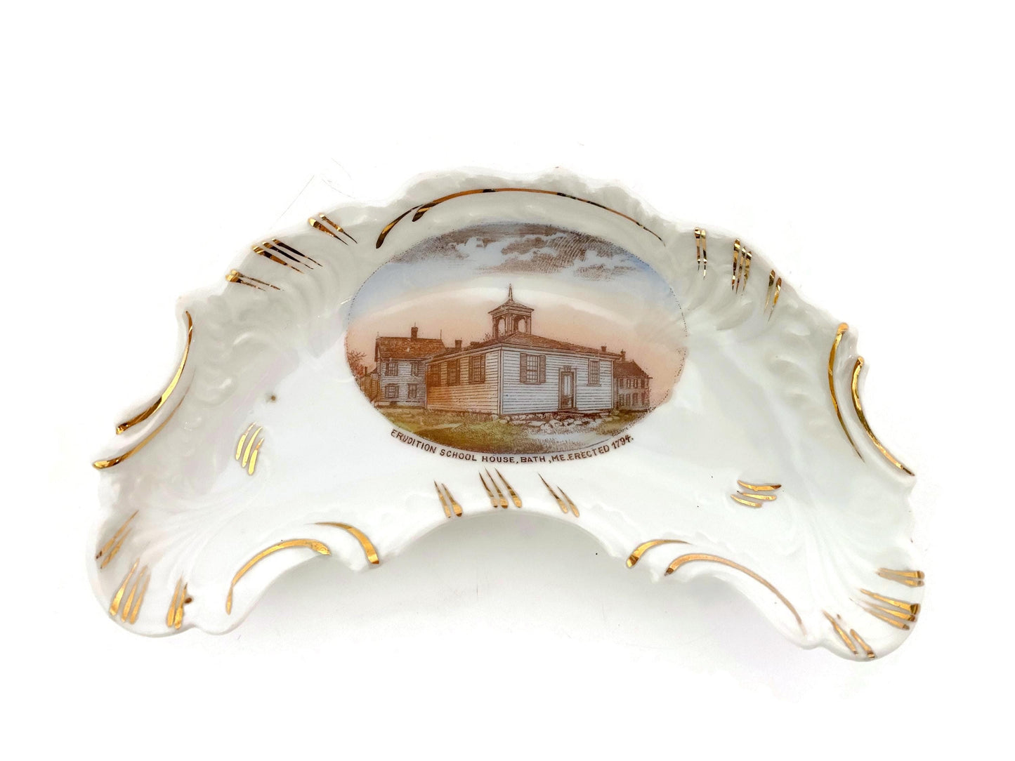 Antique Bath Maine German Porcelain Souvenir Dish at Duckwells