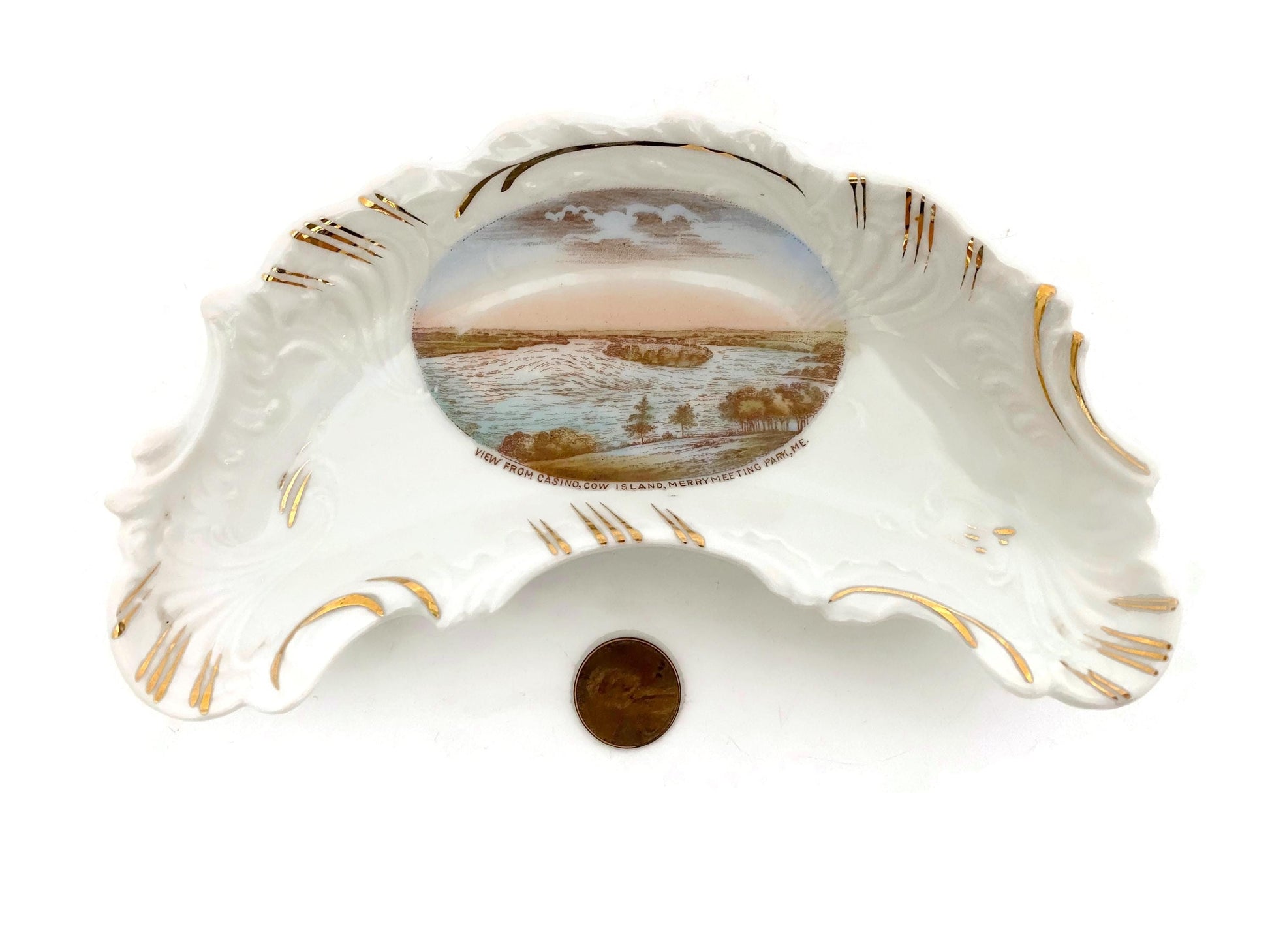 Antique Bath Maine Souvenir Dish at Duckwells