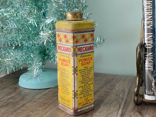 Vintage Workshop Tin Can, Meckano Pumice Soap