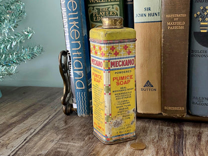 Vintage Workshop Tin Can, Meckano Pumice Soap