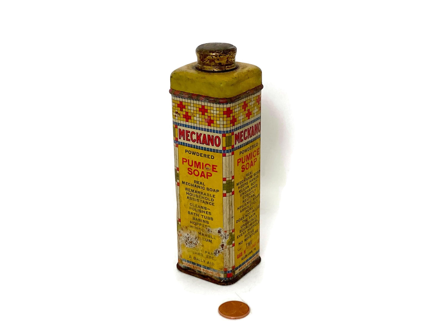 Vintage Workshop Tin Can, Meckano Pumice Soap