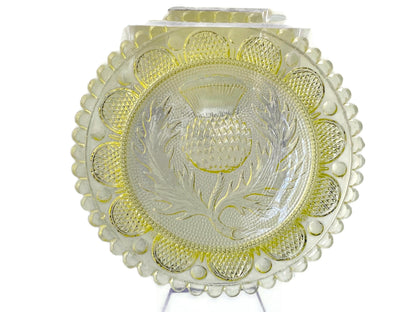 Vintage Pairpoint Glass Cup Plate Thistle #26 in Yellow at Duckwells