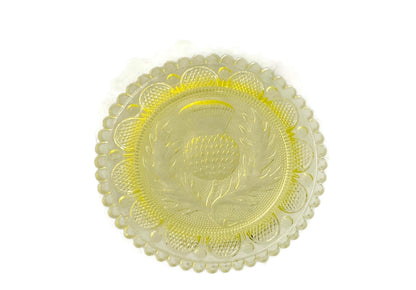 Vintage Pairpoint Glass Cup Plate Thistle #26 in Yellow at Duckwells