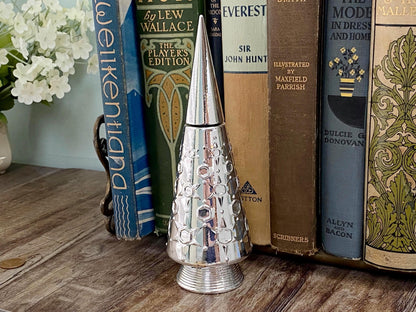 Vintage MCM Silver Christmas Tree Avon Bottle at Duckwells