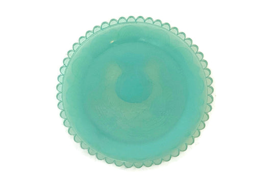 Vintage Pairpoint Glass Cup Plate Thistle #26 in Opalescent Teal at Duckwells