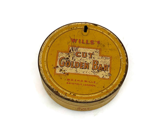 Antique Tobacco Tin Will's Cut Golden Bar at Duckwells