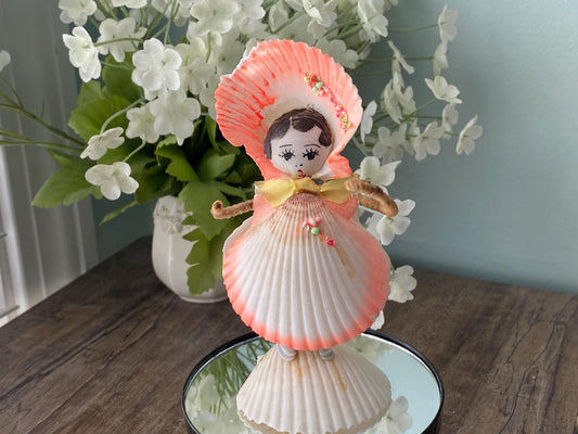 Vintage Shell Lady Hand Painted Figurine
