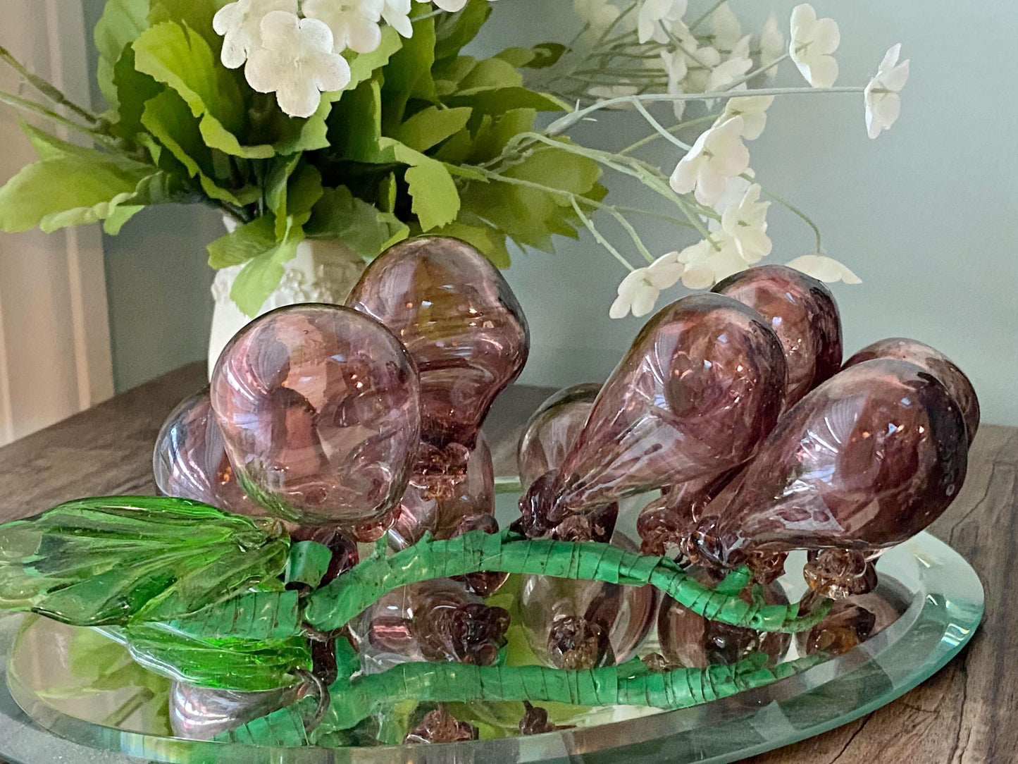 Midcentury Blown Glass Purple Grapes