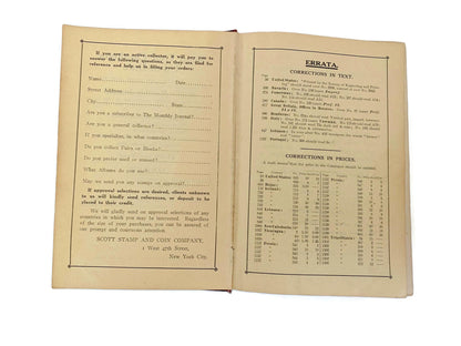Antique Postage Stamp Catalogue 1927