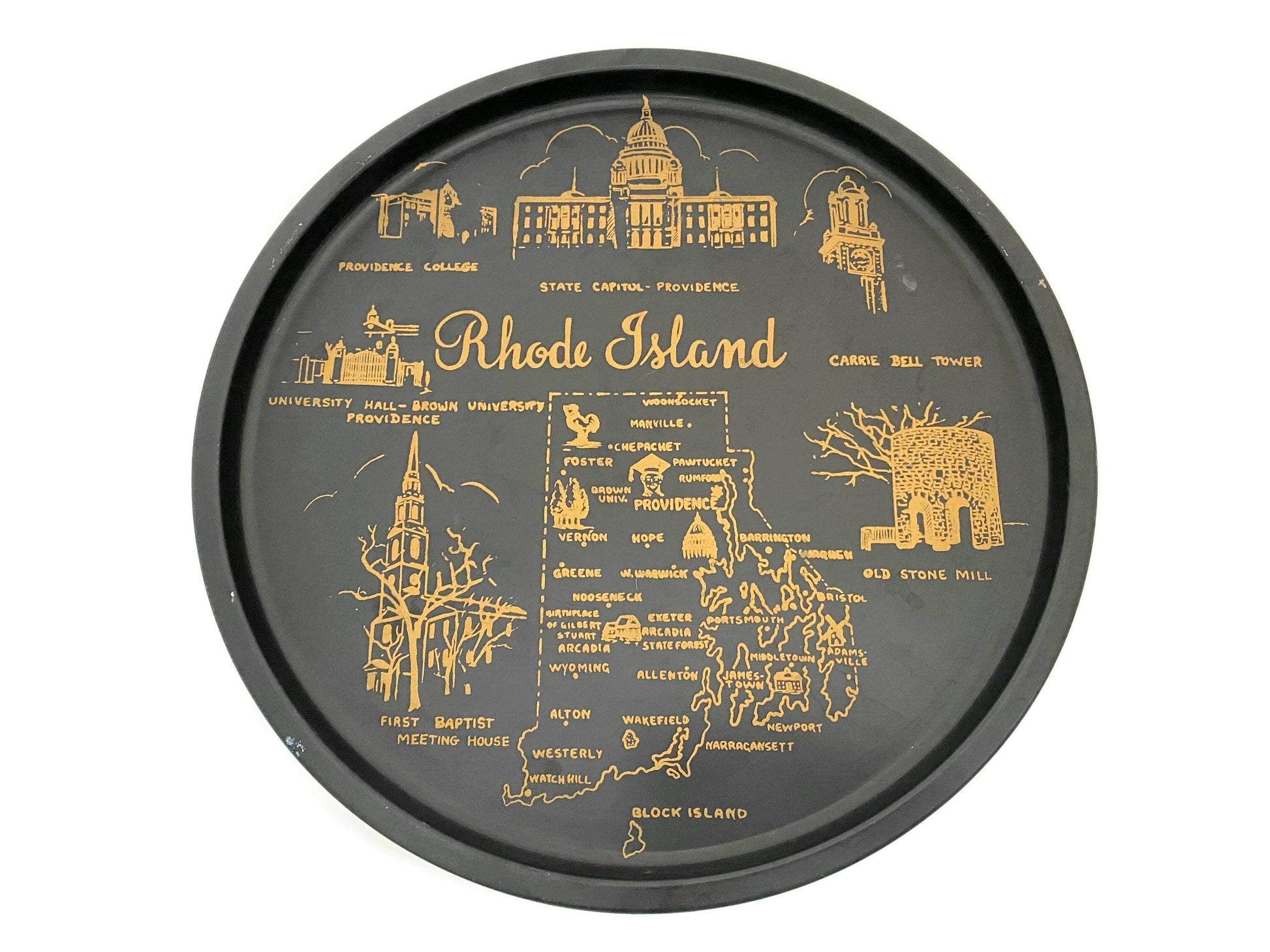 Rhode Island Black Metal Tray