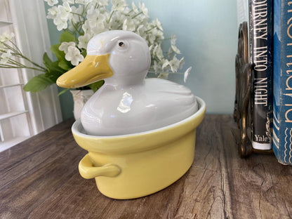 Vintage Ceramic Duck Small Casserole by Hall Carbone