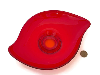 MCM Red Glass Dish by Viking Glass at Duckwells