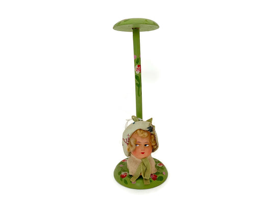 Antique Hat Stand with Composition Girl Head