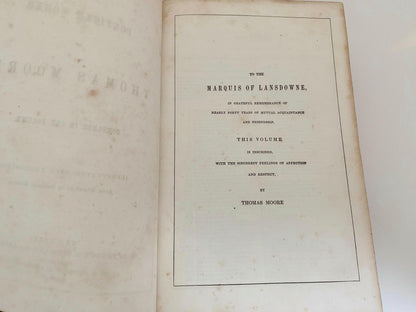 Antique Book, 1849 The Poetical Works of Thomas Moore