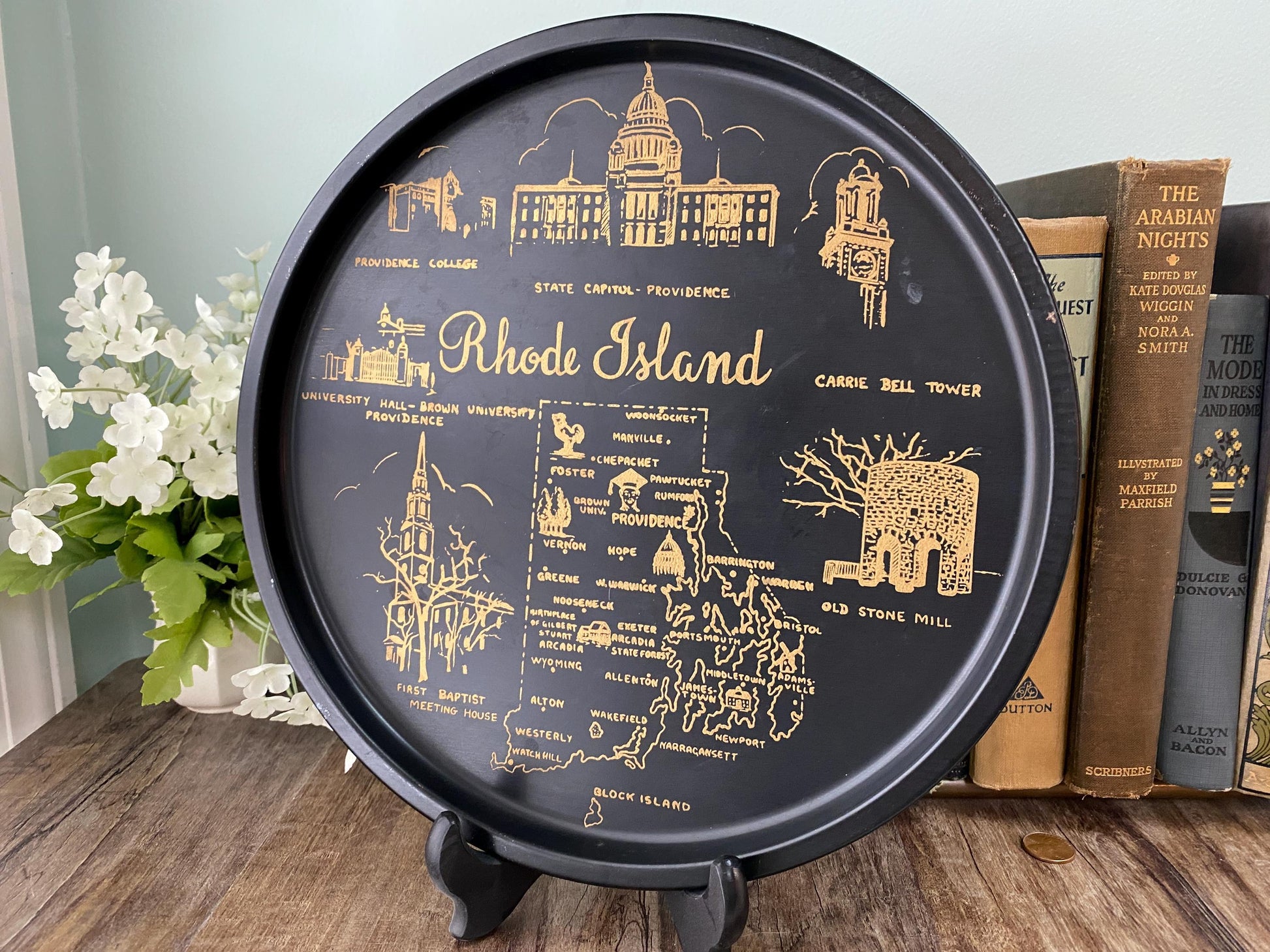 Rhode Island Black Metal Tray
