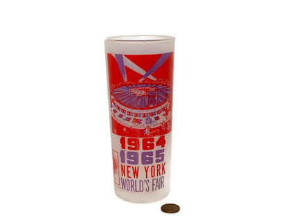Midcentury 1964 1965 New York World's Fair Glass Tumbler, Queens NY Souvenir at Duckwells