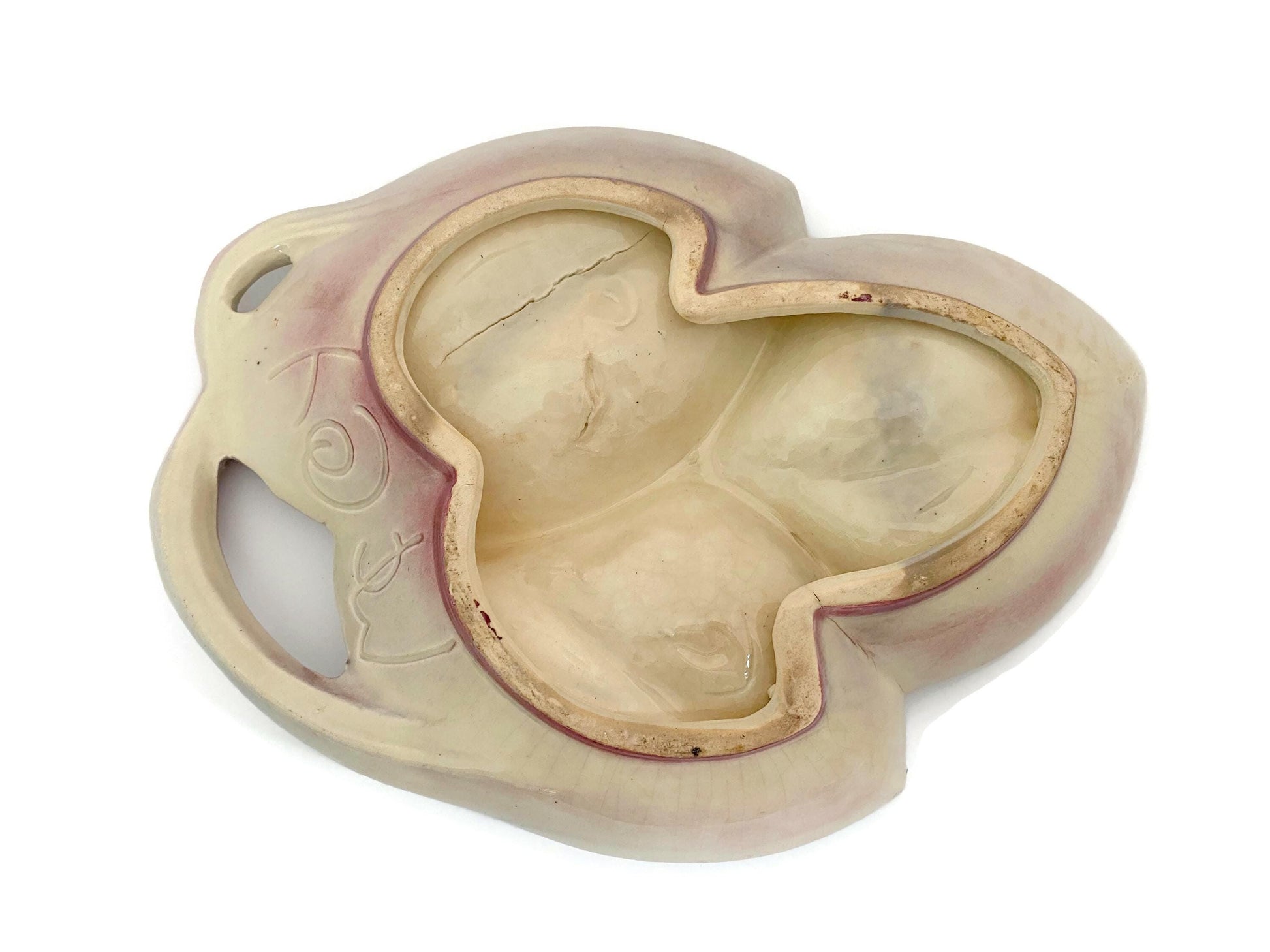McCoy Pottery 3 Leaf Dish Back at Duckwells