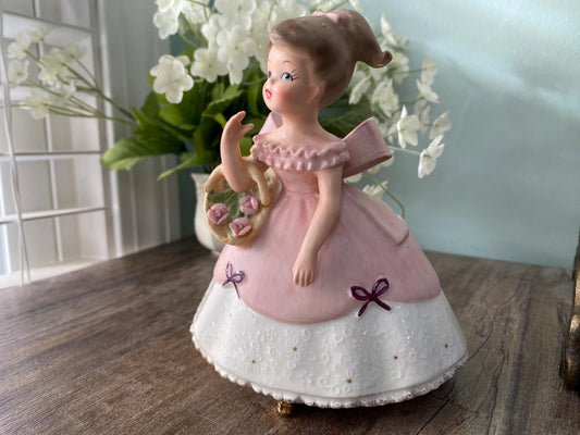Vintage Girl Figurine Planter by Napco