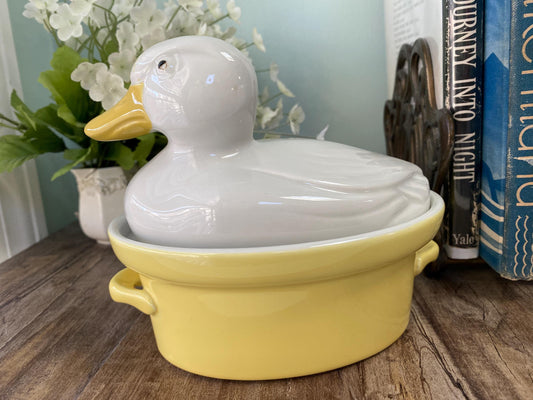 Vintage Ceramic Duck Small Casserole by Hall Carbone