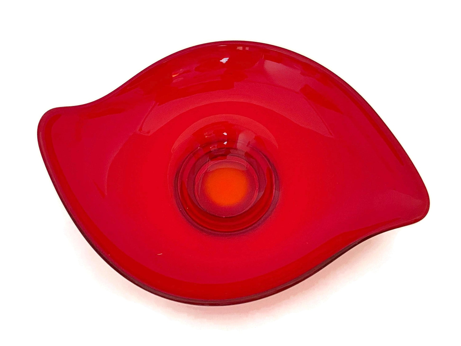 MCM Red Glass Dish by Viking Glass at Duckwells