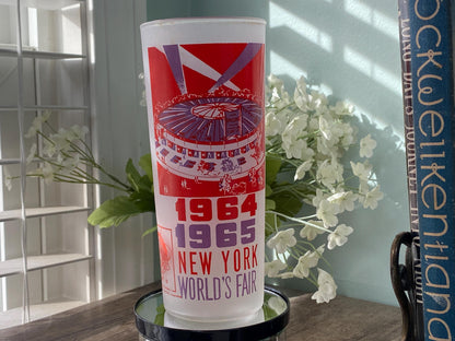 Midcentury 1964 1965 New York World's Fair Glass Tumbler, Queens NY Souvenir at Duckwells