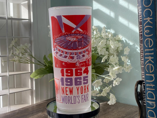 Midcentury 1964 1965 New York World's Fair Glass Tumbler, Queens NY Souvenir at Duckwells