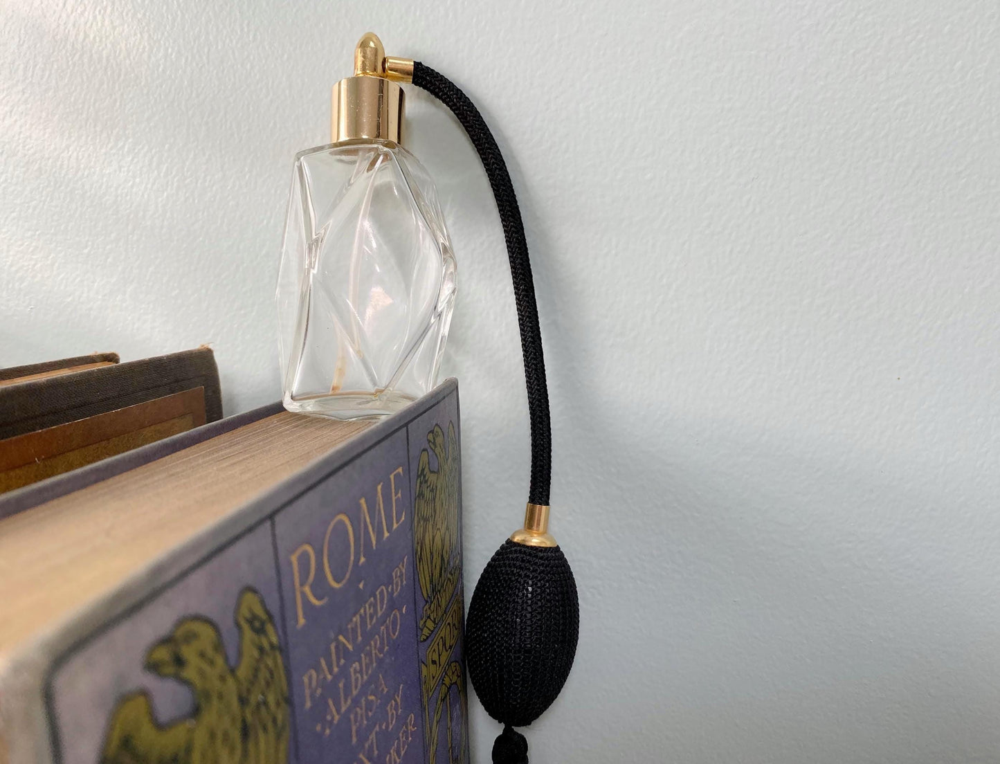 Vintage Glass Perfume Atomizer with Black Tassel
