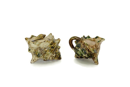 Mid Century Ceramic Seashell Sugar and Creamer Set at Duckwells