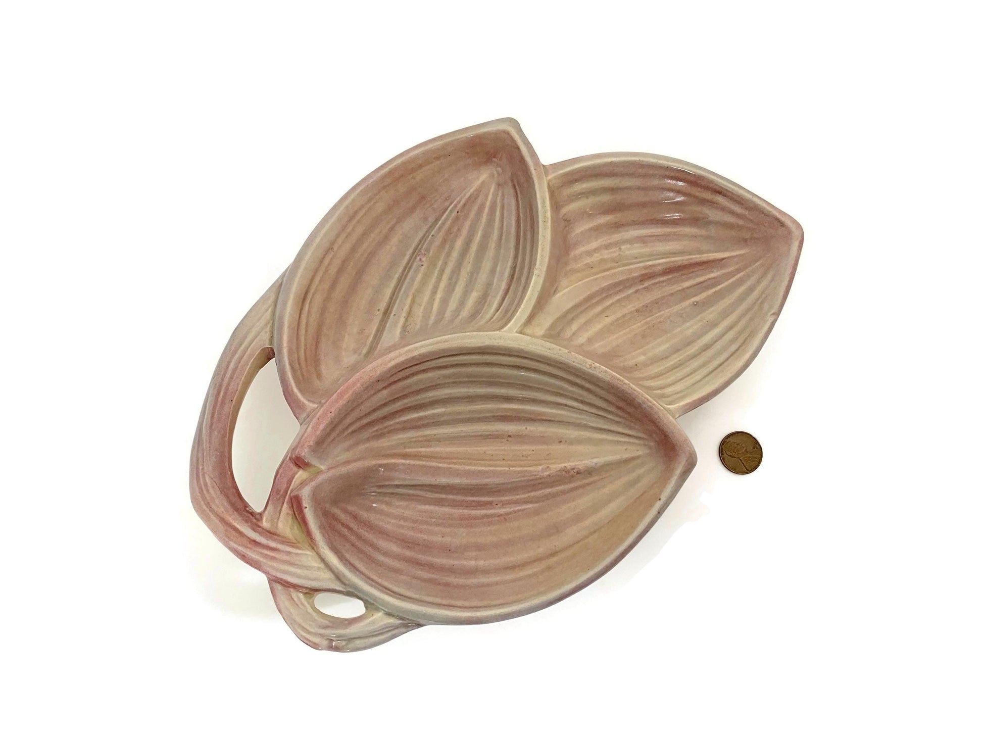 McCoy Pottery 3 Leaf Dish at Duckwells