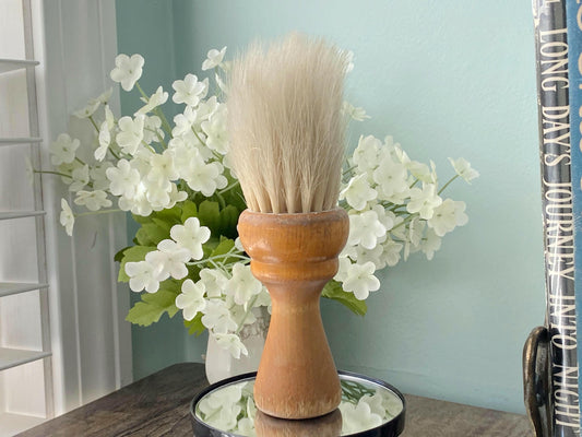 Antique Shaving Brush with Wood Handle