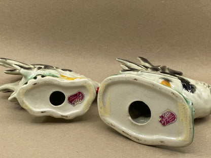 Vintage Lefton Ceramic Rooster and Hen Figurines at Duckwells