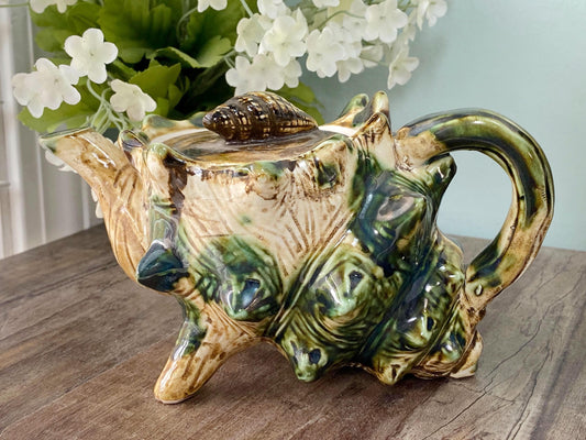 Mid Century Ceramic Seashell Teapot