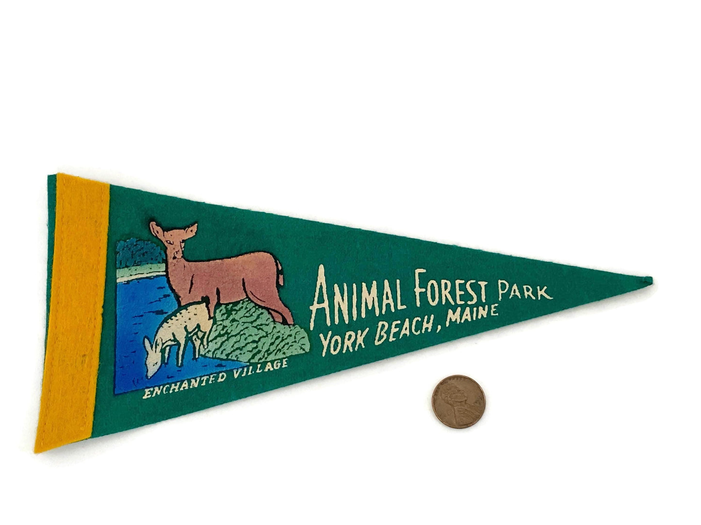 Vintage York Beach Maine Pennant - Animal Forest Park