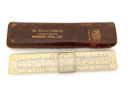 Vintage Post Pocket Slide Rule, 1940s Model 1444-K, Made in Occupied Japan at Duckwells